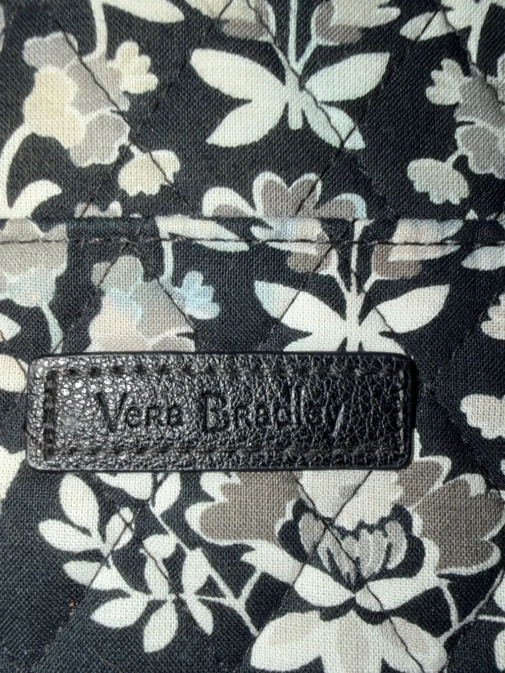 Vera Bradley Black and Cream Quilted Floral Tote